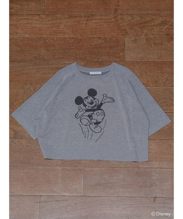 Green Parks ミッキーフレンド／五分袖ジャガードプルオーバー Gray Mixture