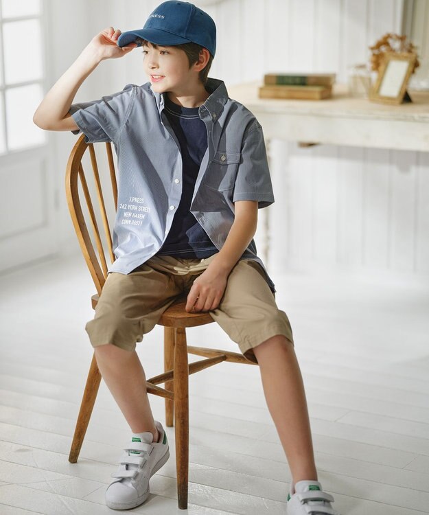 J.PRESS KIDS 【100-130㎝】ブランドロゴ 半袖Tシャツ ネイビー系