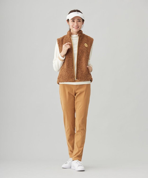 23区GOLF 【WOMEN】ボアベスト キャメル系