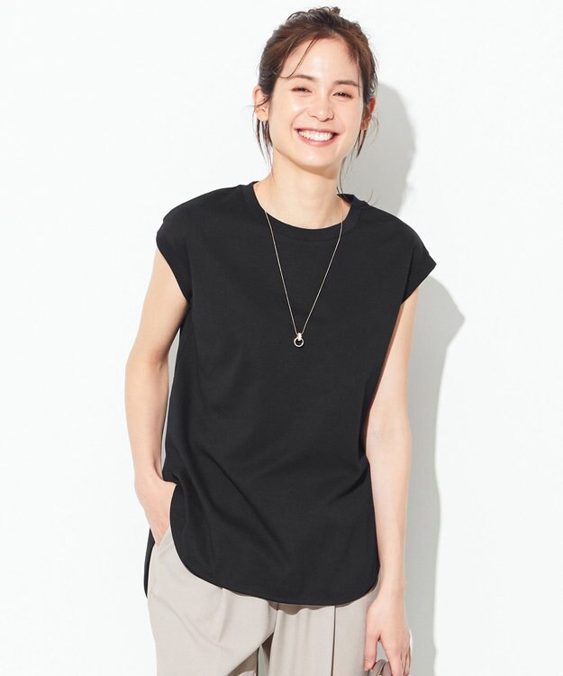 ANY 【抗菌・防臭】プレミアムベーシックノースリーブ Tシャツ ブラック