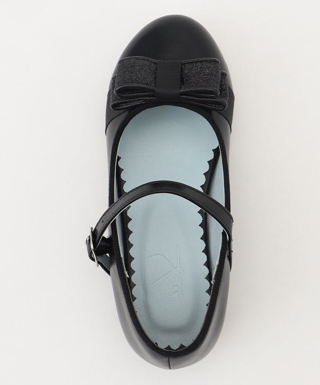 組曲 KIDS 【18-24㎝】かんたんストラップ バレエシューズ ブラック