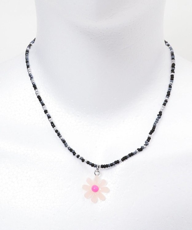 WEGO Lフラワーカラービーズネックレス ブラック