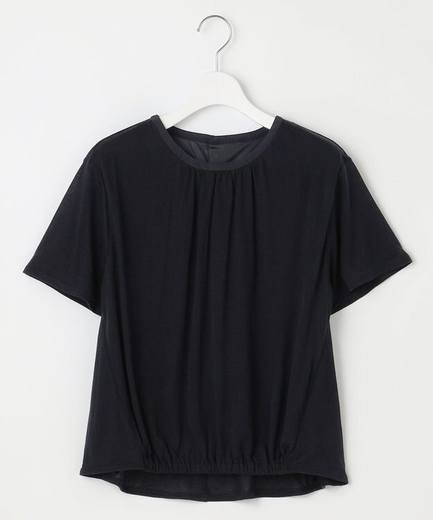 J.PRESS LADIES S 【洗える】ミラノ風天竺シアー カットソー ネイビー系