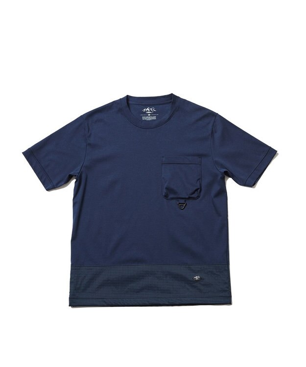 JOSEPH ABBOUD MOUNTAIN 【UNISEX】ASHA_OGリップコンビＴシャツ ネイビー系