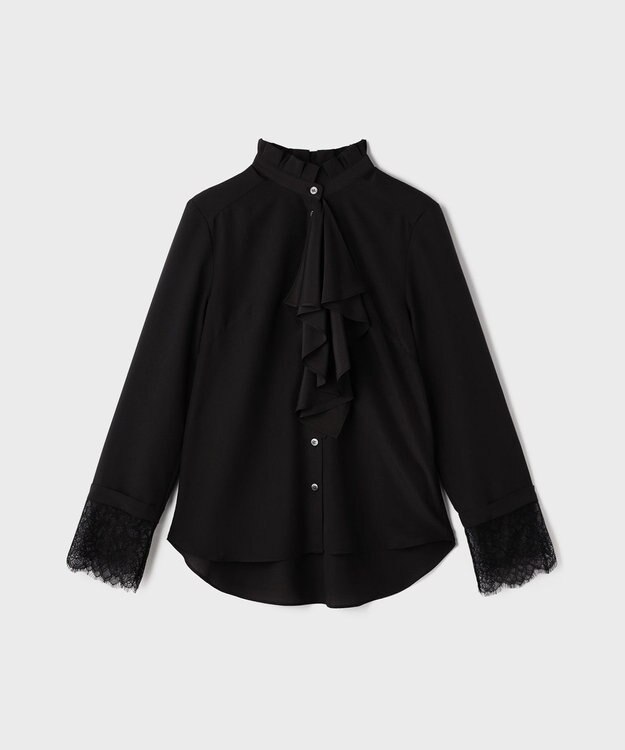 GRACE CONTINENTAL ラッフルブラウス ブラック