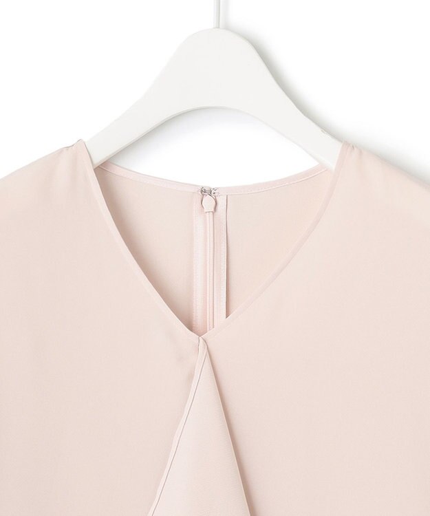 ICB 【洗える】BackSatinAmunzen フリルブラウス ピンク系