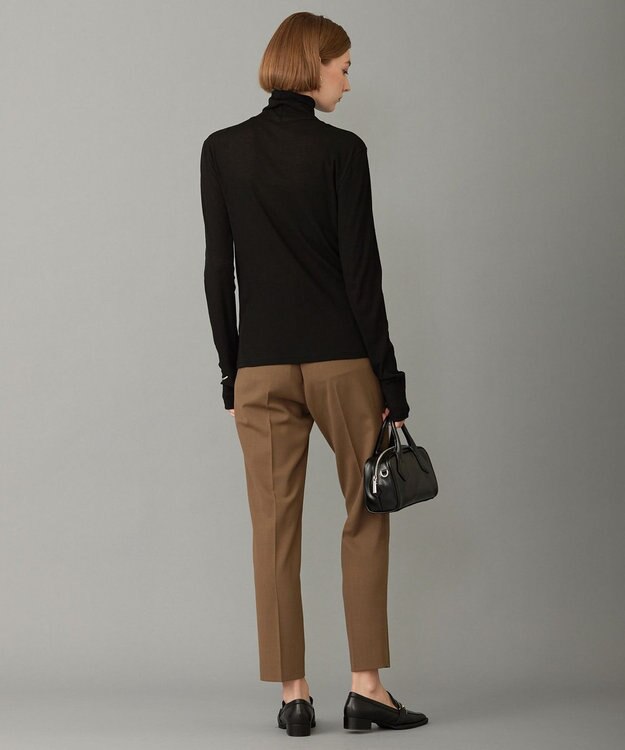 ICB L 【新色追加・洗える】 パウダリーリブ ハイネックプルオーバー ブラック系