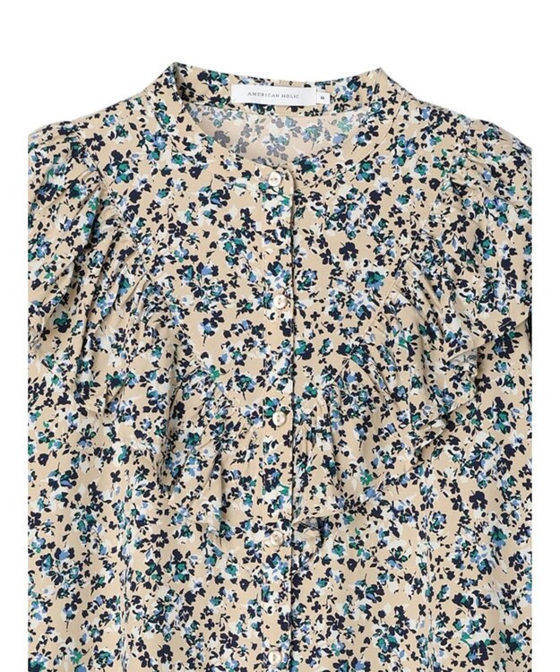 AMERICAN HOLIC アソートプリントフリルブラウス Light Beige