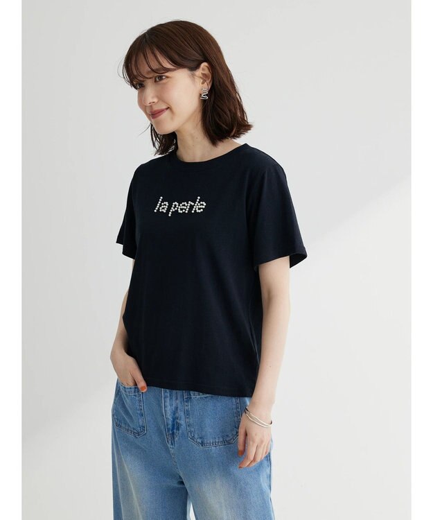 Green Parks ・ＲＡＹ　ＣＡＳＳＩＮ　パールドットロゴＴシャツ Black