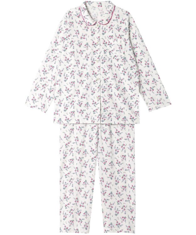 Wing パジャマ 長袖 長ズボン 綿混天竺素材 レディース EP7035 ウイング／ワコール ピンク