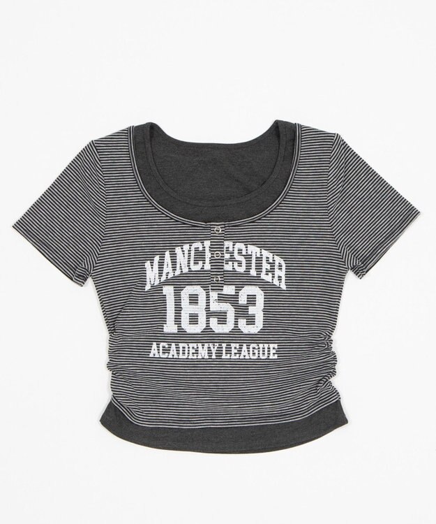 WEGO グラフィックレイヤードドッキングT ブラックボーダー