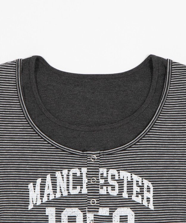 WEGO グラフィックレイヤードドッキングT ブラックボーダー