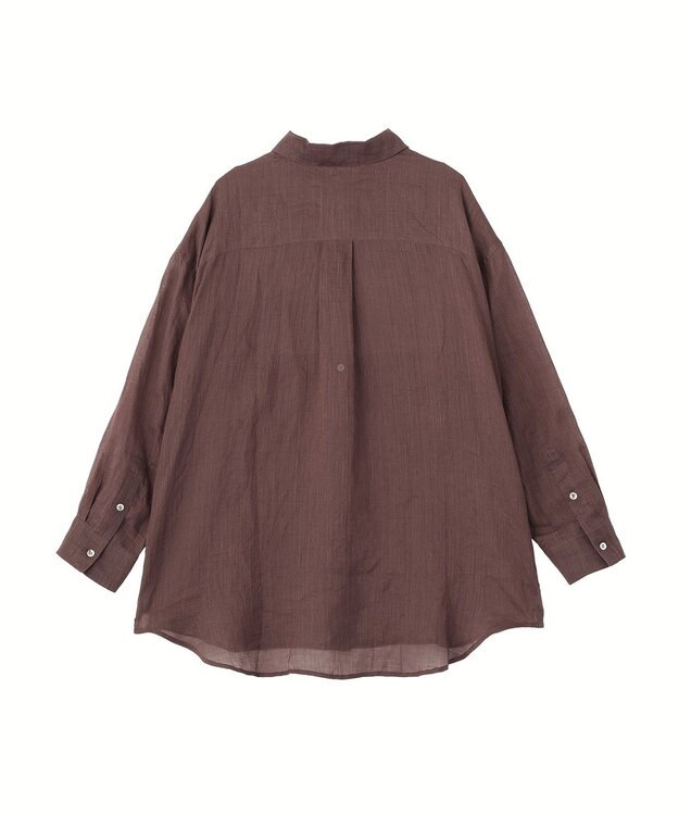 YECCA VECCA 3wayシアーリネンシャツ Brown