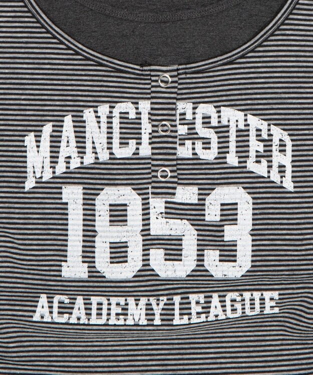 WEGO グラフィックレイヤードドッキングT ブラックボーダー