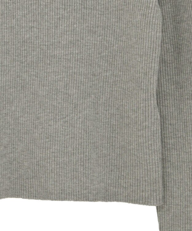 Green Parks チクチクしないリブタートルニットプルオーバー Gray Mixture