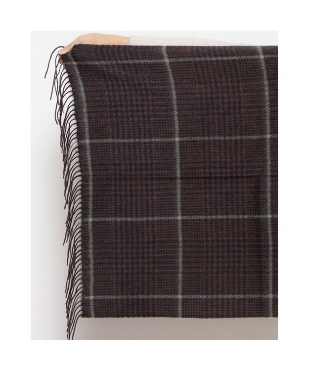 UNBILLION カシュネ cache nez / ウールチェックストール ブラウン