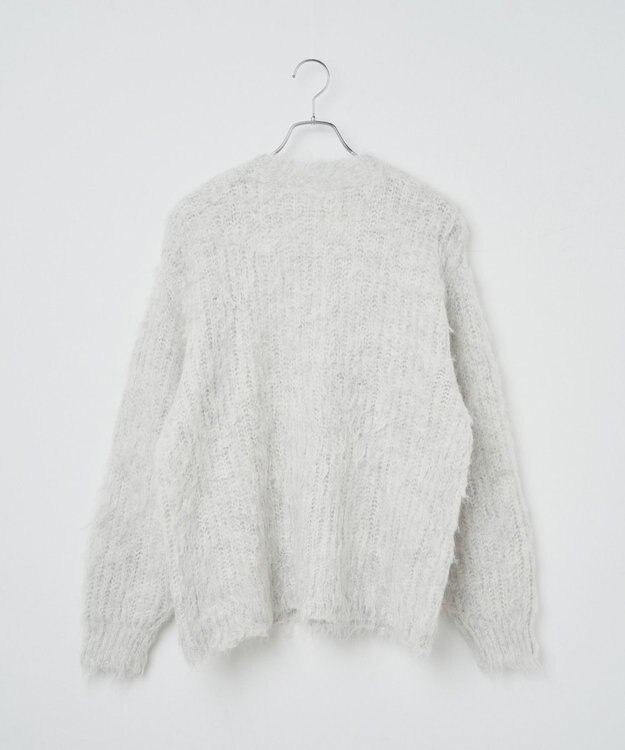 WEGO 【軽量】ブラッシュニットBIGカーディガン ライトグレー