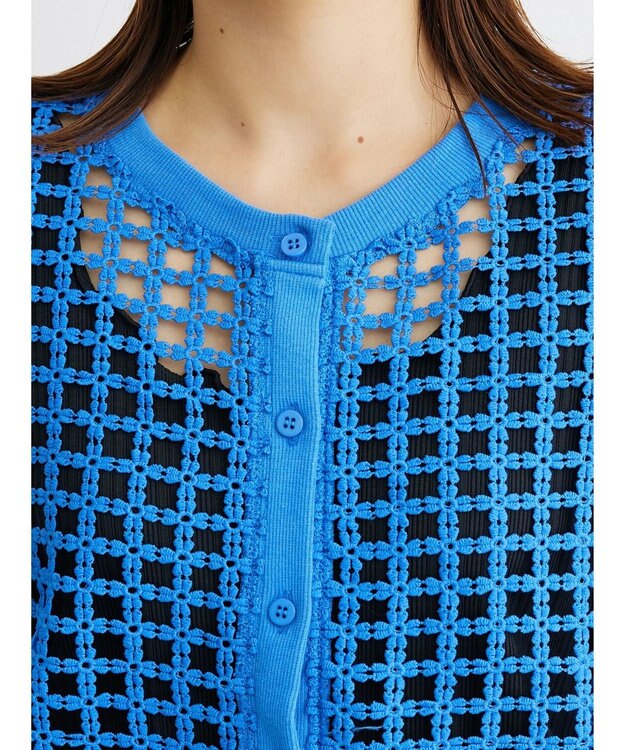 Green Parks ・ＳＵＧＡＲ　ＳＰＯＯＮ　ハナレースカーディガン Blue