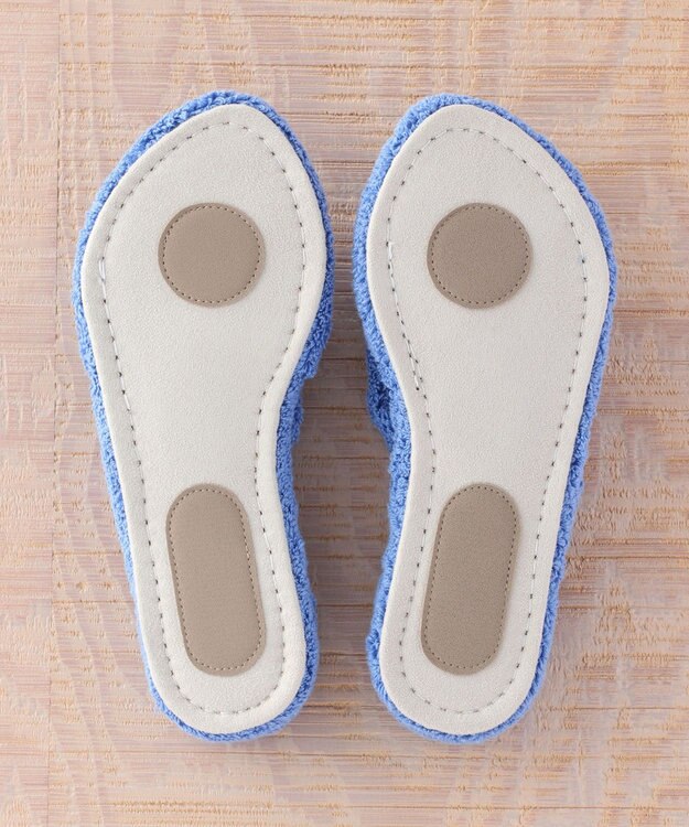 UCHINO タオルサンダルスリッパ「リラックス」【Sサイズ21-23cm】洗えるスリッパ ブルー