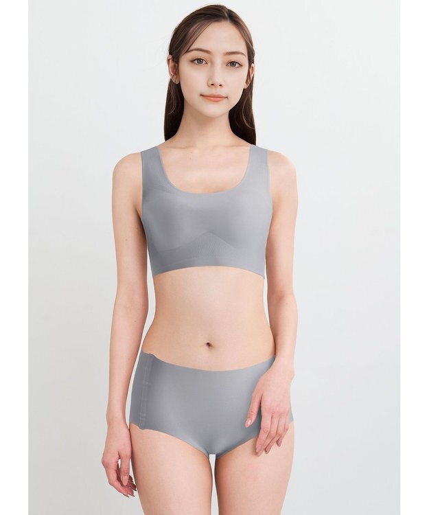 WACOAL 【GOCOCi ゴコチ】 ノンワイヤーブラ ベタつきにくく乾きやすい 通気性がよい 立体的なバストシルエット ブラトップ ハーフトップ レディース CGG571 /ワコール グレー