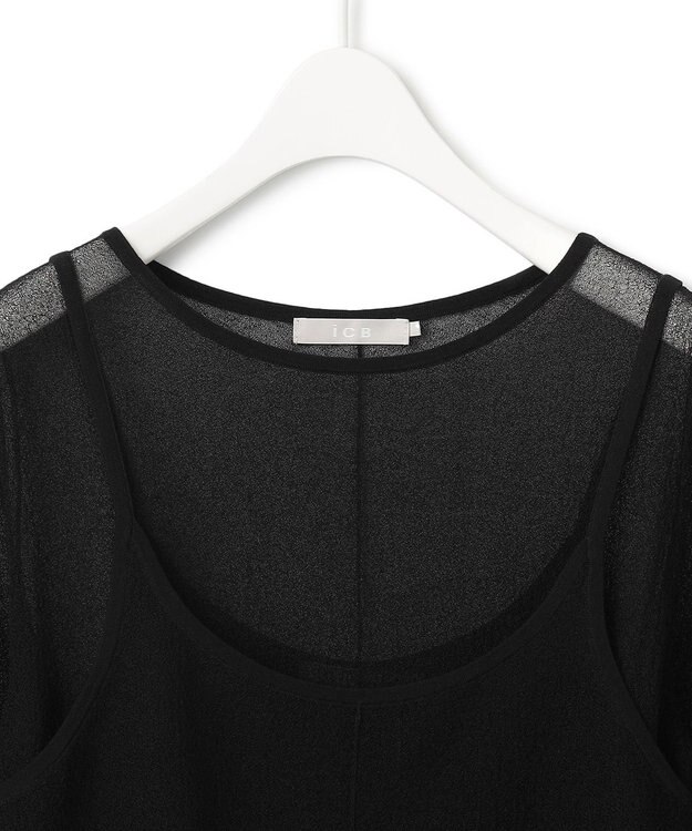 ICB 【洗える】マルチレイヤードハイゲージ ニットプルオーバー ブラック系