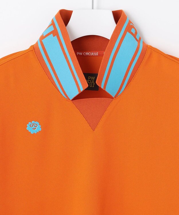 PW CIRCULUS 【MEN】【吸汗速乾】アニマル バックプリント ポロシャツ オレンジ系