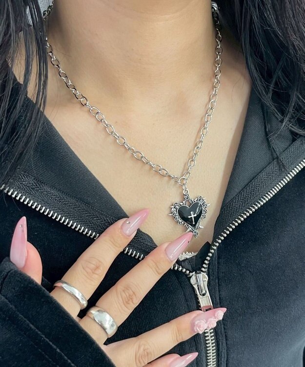 WEGO Lセイクリッドハートネックレス ブラック