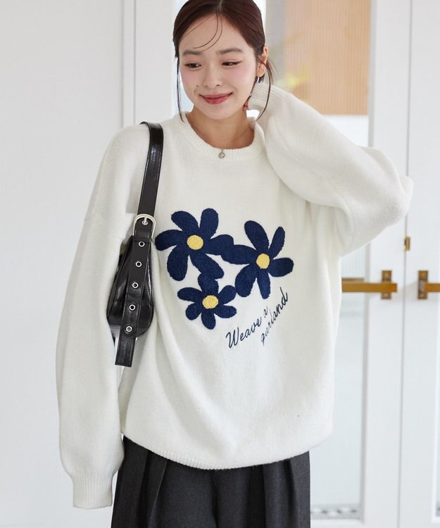 WEGO フラッフィーグラフィックBIGニットプルオーバー 柄2