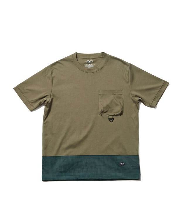 JOSEPH ABBOUD MOUNTAIN 【UNISEX】ASHA_OGリップコンビＴシャツ カーキ系