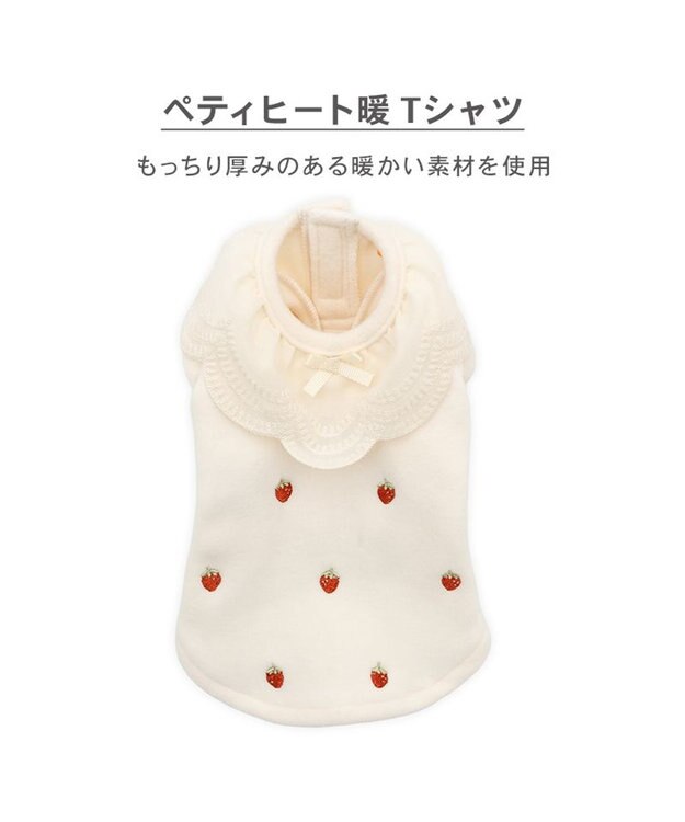 PET PARADISE ペットパラダイス ペティヒートDAN Tシャツ 《いちご柄》 中型犬 大型犬 オフホワイト