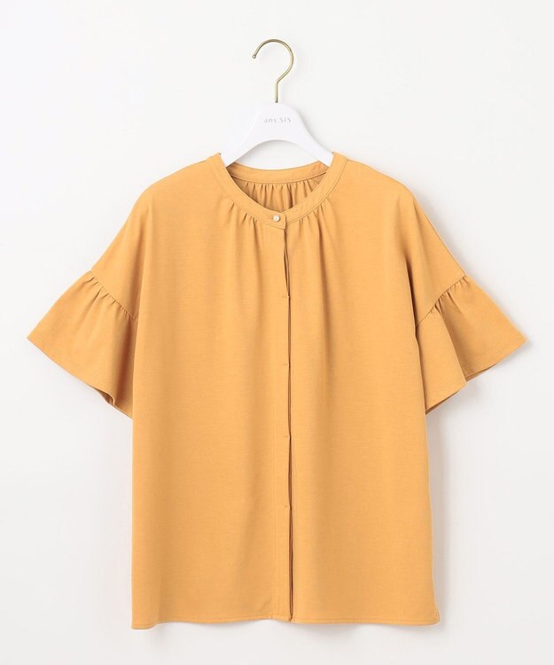 ANY SIS 【UVケア・接触冷感】汗ジミ防止加工カット ブラウス マスタード
