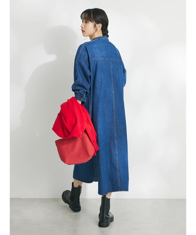 CRAFT STANDARD BOUTIQUE デニムパールボタンワンピース Indigo