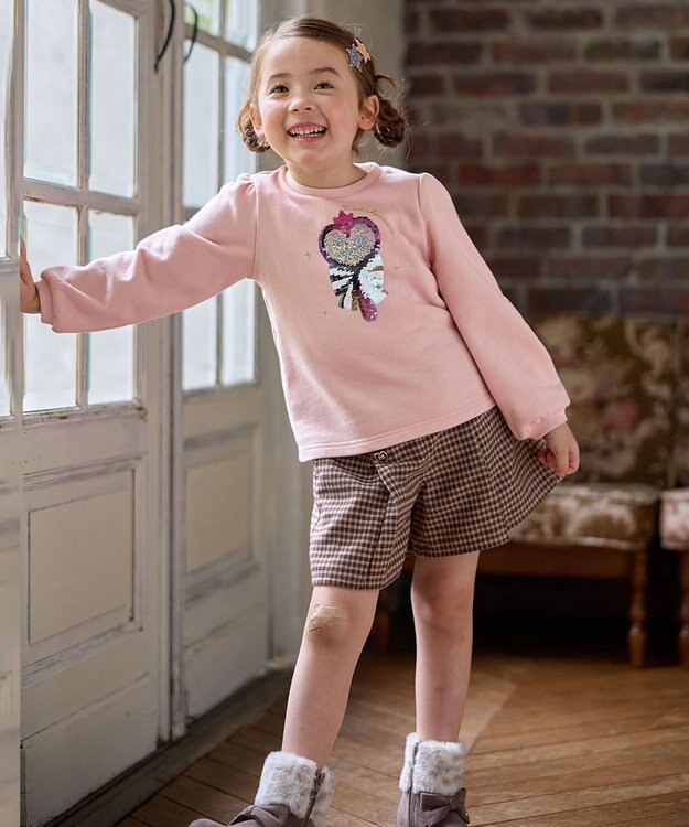 ANY KIDS ミラクルスパンコールトレーナー ピンク（ステッキ×鏡）