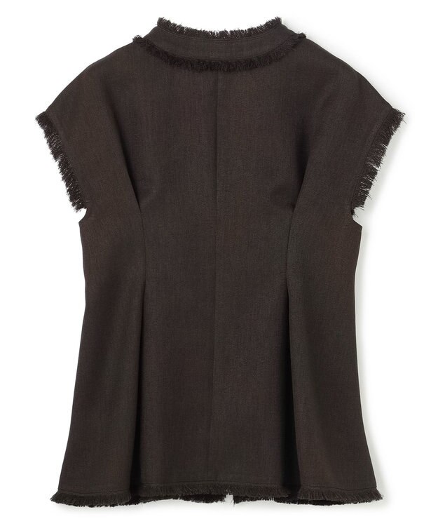 uncrave リネンライクツイル ジレブラウス ダークブラウン