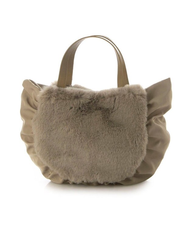 UNBILLION カシュカシュ cachecache / ポンポン付きエコファーラウンド型トートバッグ オーク