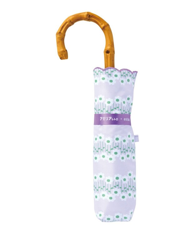 MOONBAT アデリアレトロ×estaa 晴雨兼用日傘 折りたたみ傘 ラプソディー UV 一級遮光 ラベンダー