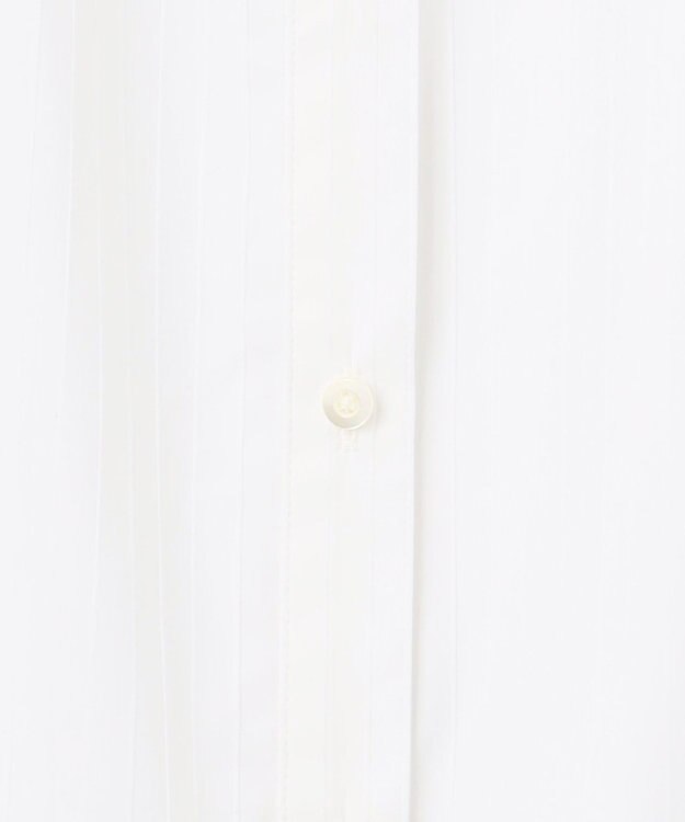 J.PRESS LADIES 【洗える】BEZ ドビーストライプ フリルネック ブラウス ホワイトストライプ系