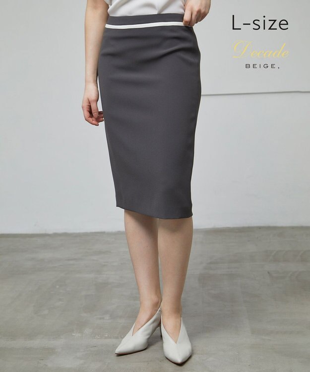 BEIGE， 【L-size】CINDY / タイトスカート C.Gray×White
