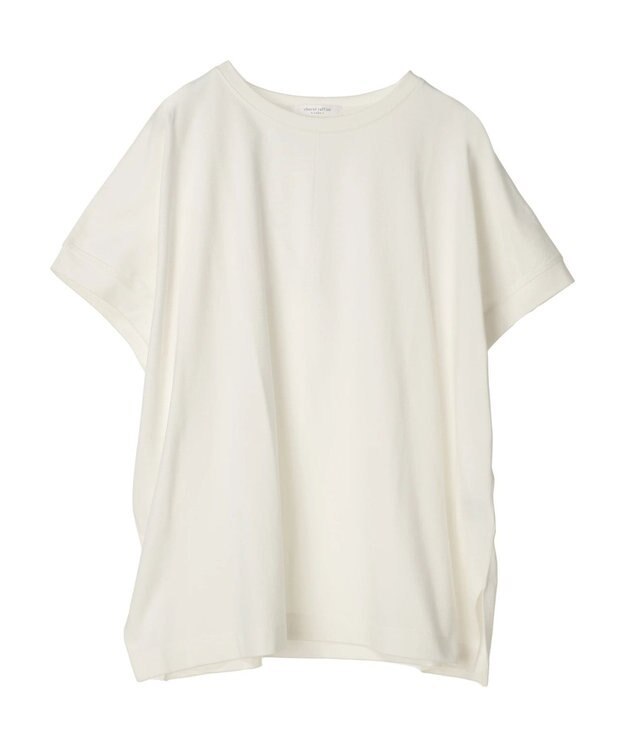 Green Parks インド綿 フレンチスリーブ前後差カットプルオーバー Off White