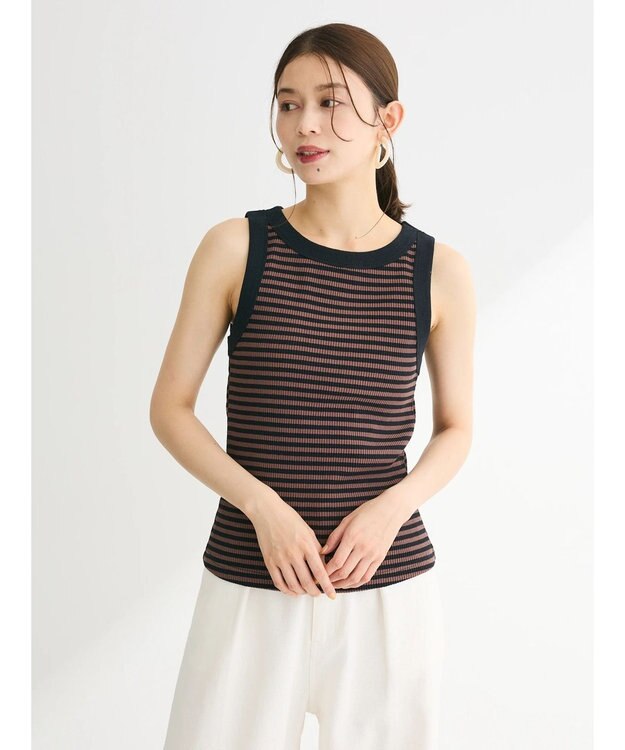 Green Parks ・ＳＵＧＡＲ　ＳＰＯＯＮ　ボーダーアメスリタンクトップ Black