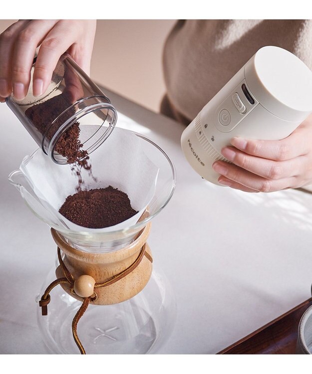 YAMATO テーブル＆キッチン 【レコルト】コードレスコーヒーグラインダー  ホワイト  RCM-3(W) ホワイト