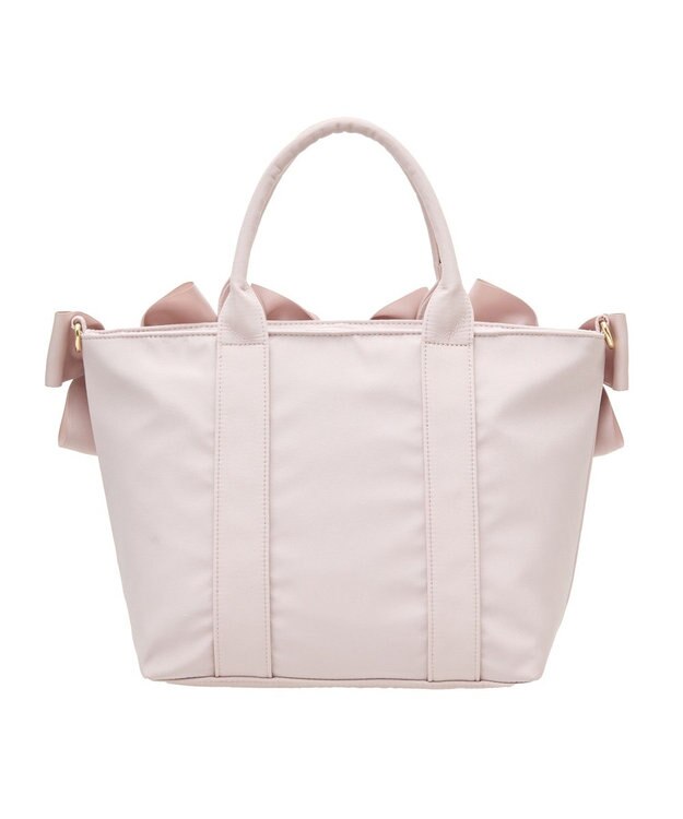 Maison de FLEUR ボリュームリボン2Wayトートバッグ Grayish Pink