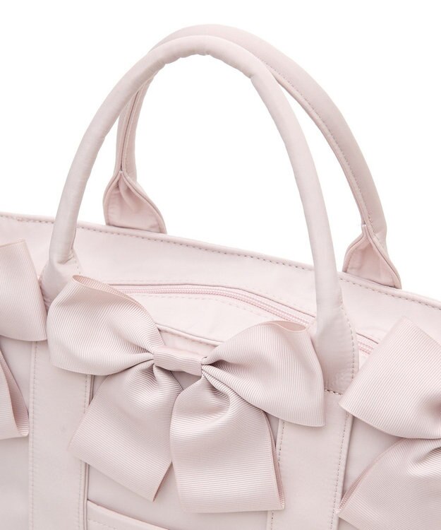 Maison de FLEUR ボリュームリボン2Wayトートバッグ Grayish Pink