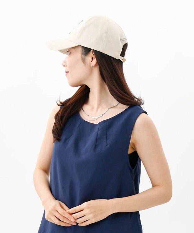 AURORA 【 LANVIN COLLECTION（ランバン コレクション） 】ＪLロゴ刺しゅうキャップ ベージュ