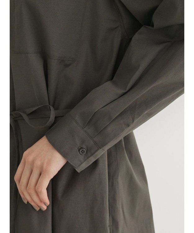 Green Parks ミドル丈シャツワンピースII Charcoal Gray