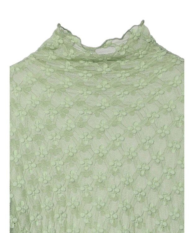 earth music&ecology ハイネックシアーフラワーインナー Mint Green