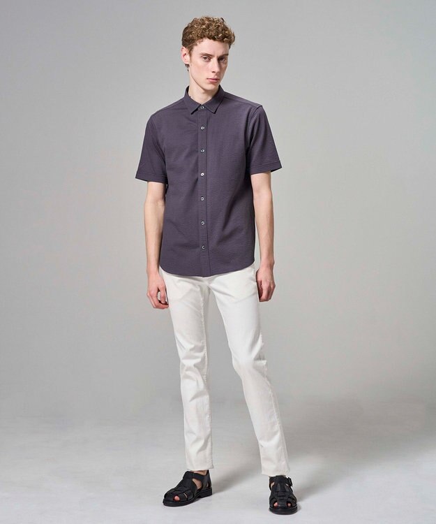 JOSEPH HOMME 【WEB・一部店舗限定】 ドライサッカーストレッチ　半袖レギュラーカラーシャツ グレー系