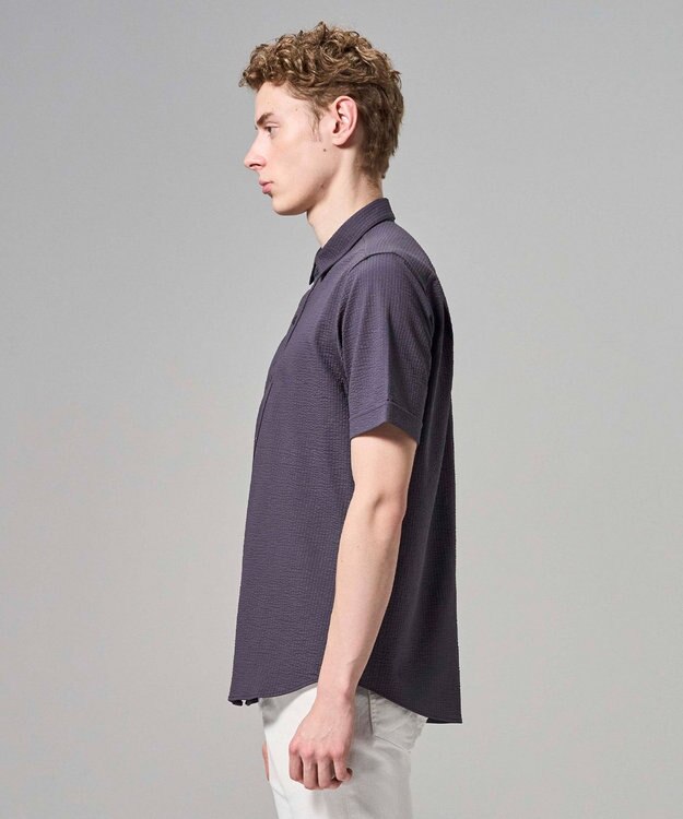 JOSEPH HOMME 【WEB・一部店舗限定】 ドライサッカーストレッチ　半袖レギュラーカラーシャツ グレー系