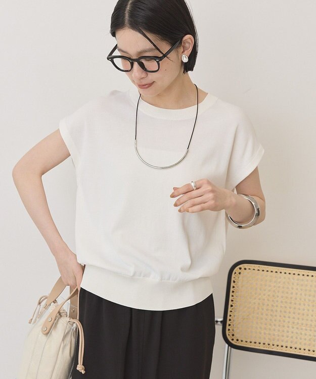 AMERICAN HOLIC フレンチスリーブニットプルオーバー Off White