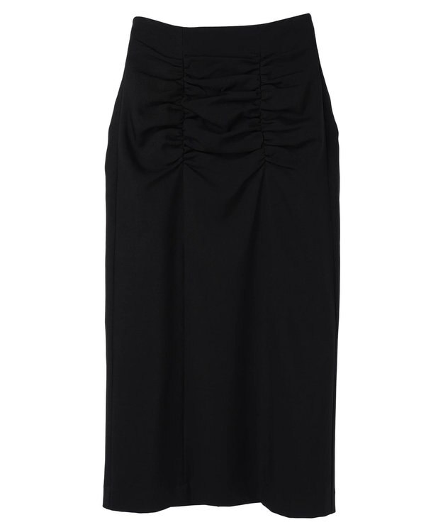 YECCA VECCA シャーリングロングナロースカート Black